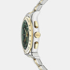 Men Quartz Green Dial Chronograph Stainless Steel Watch SFKZ01126