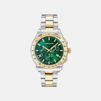 Men Quartz Green Dial Chronograph Stainless Steel Watch SFKZ01126