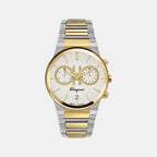 Me-Ferragamo Sapphire Chr Men Quartz Silver Dial Chronograph Stainless Steel Watch SFME00821