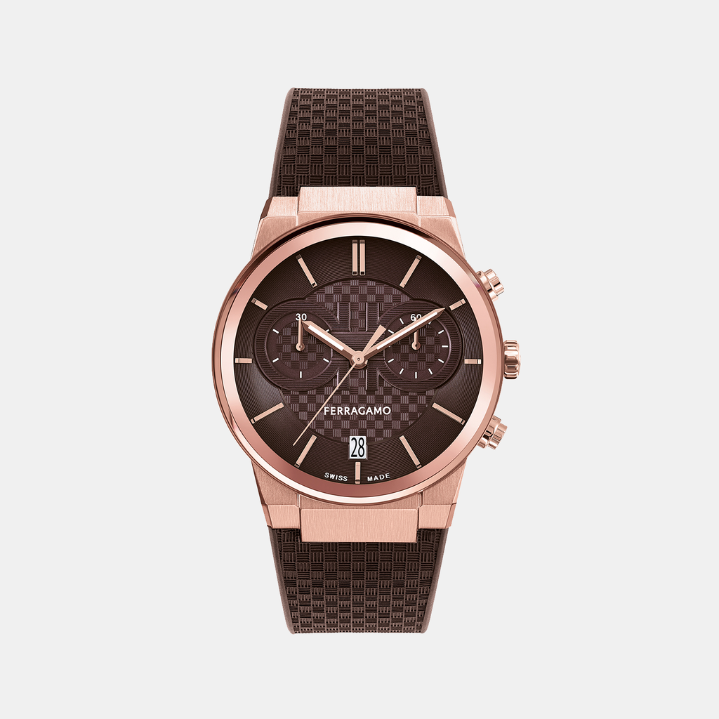 Ferragamo Round Brown Chronograph watch