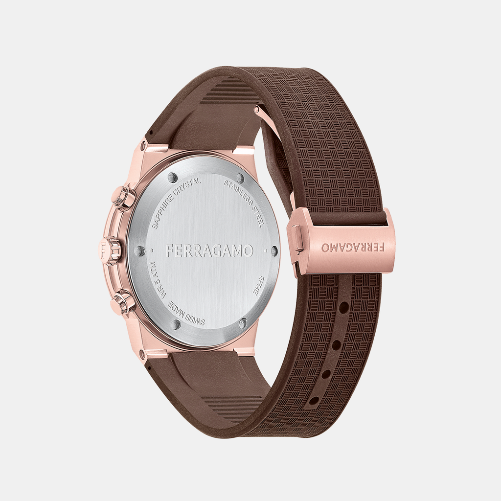 Ferragamo Men Round Brown watch
