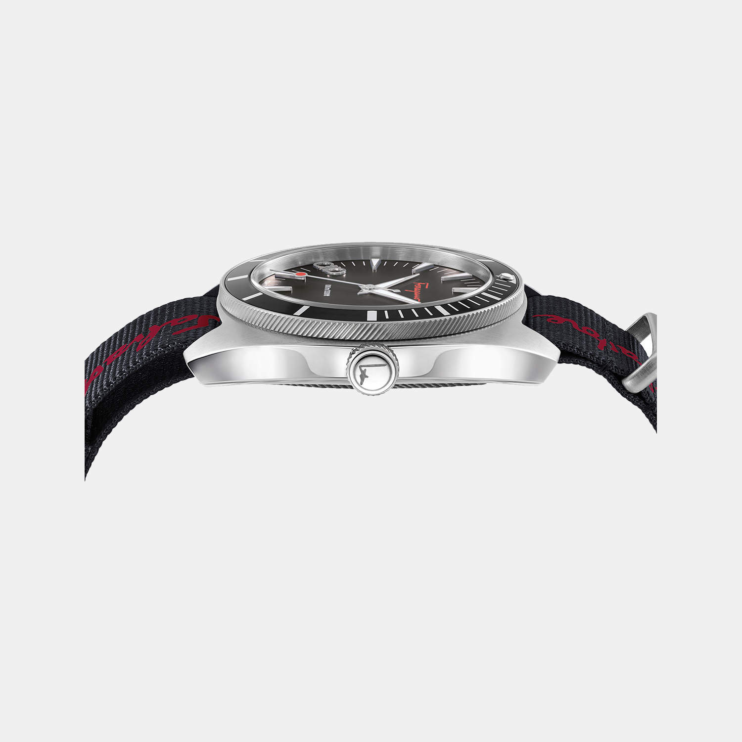 Ferragamo Men Round Black watch