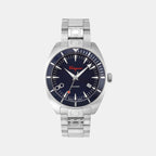 Mg-Ferragamo Experience Men Quartz Blue Dial Analog Stainless Steel Watch SFMG00221