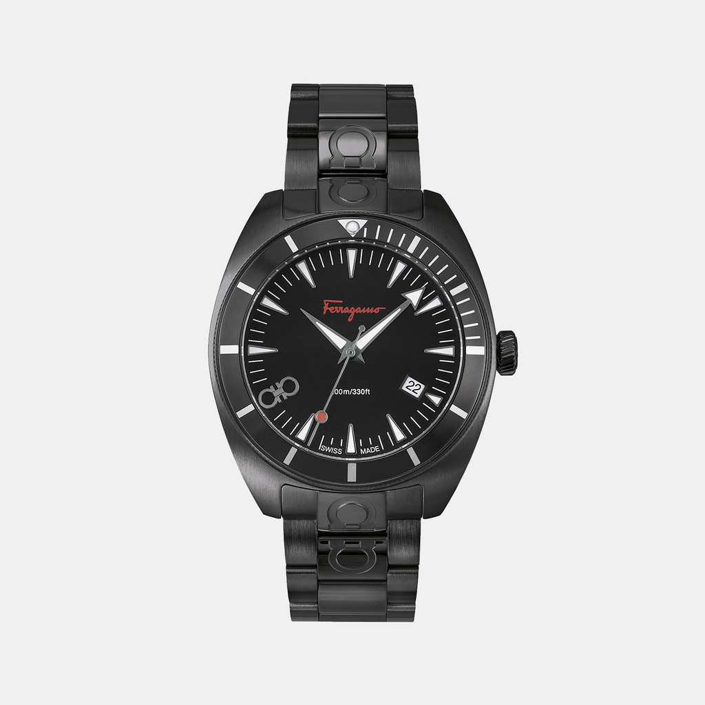 Ferragamo Geometric Black Analog watch