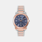 Gancini Men Quartz Blue Dial Multi-function Stainless Steel Watch SFML00322