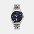 Men Quartz Blue Dial Analog Stainless Steel Watch SFMO00122