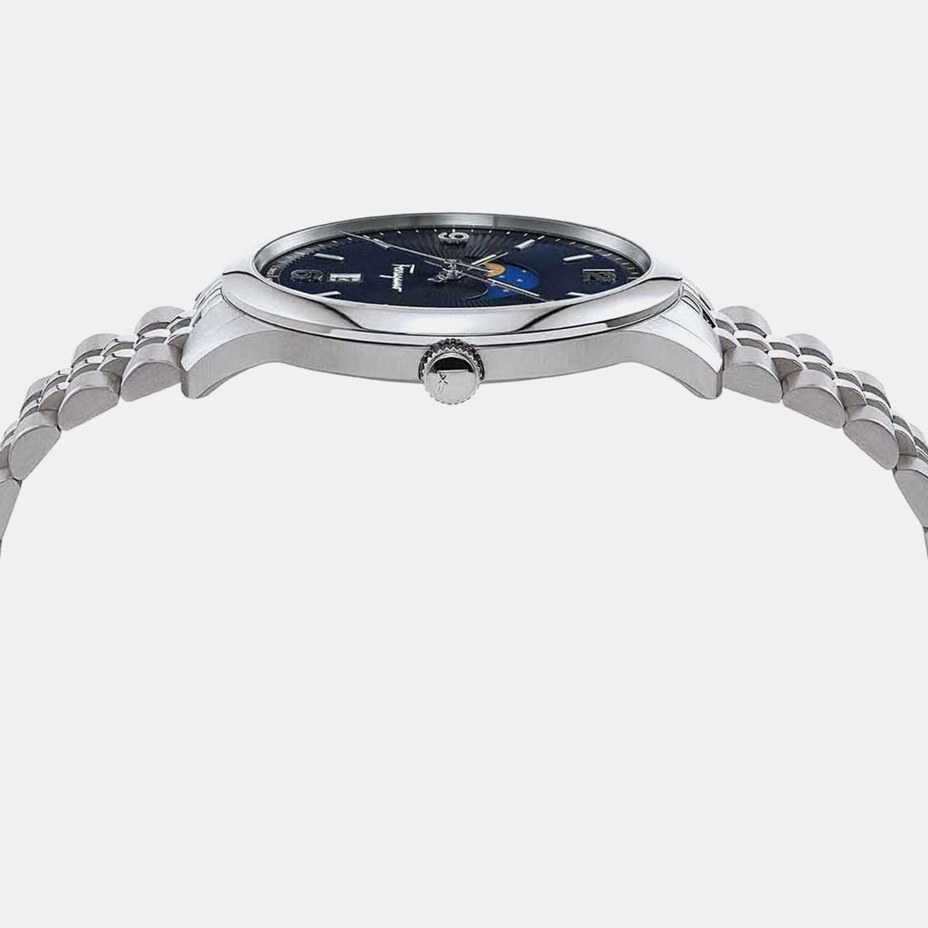 Men Quartz Blue Dial Analog Stainless Steel Watch SFMO00122