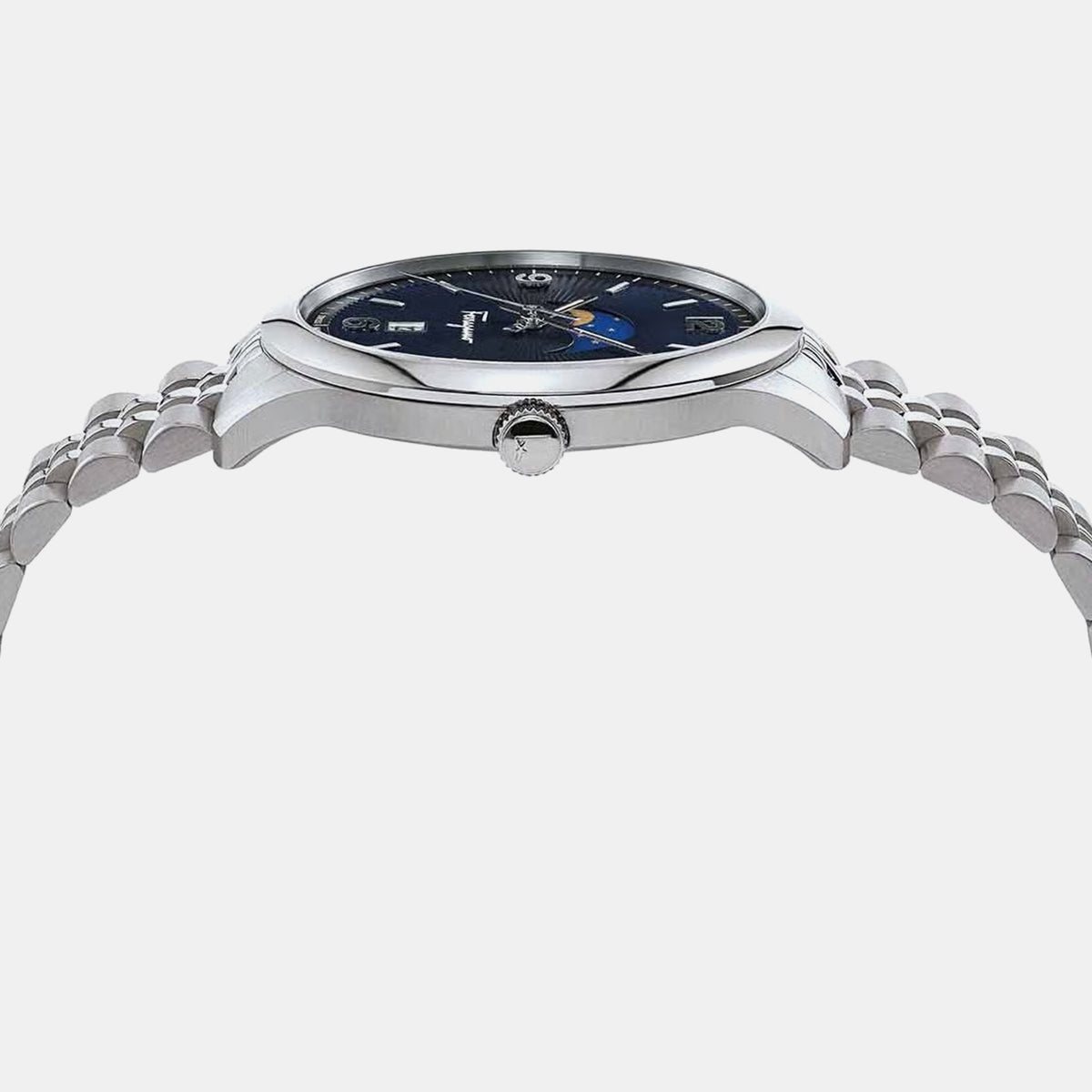 Duo Men Quartz Blue Dial Analog Stainless Steel Watch SFMO00122