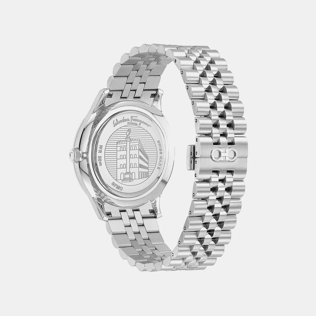 Men Quartz Blue Dial Analog Stainless Steel Watch SFMO00122