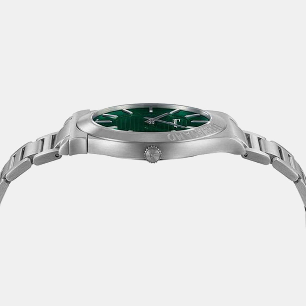 Men Quartz Green Dial Analog Stainless Steel Watch SFMP00222