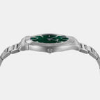 Men Quartz Green Dial Analog Stainless Steel Watch SFMP00222