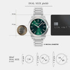 Men Quartz Green Dial Analog Stainless Steel Watch SFMP00222