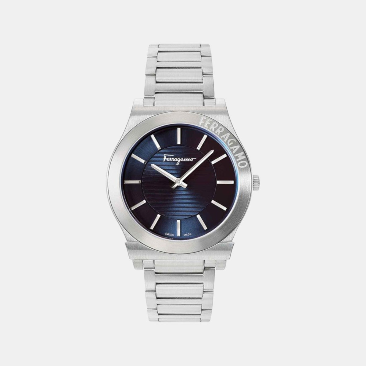 Gancini Men Quartz Blue Dial Analog Stainless Steel Watch SFMP00322