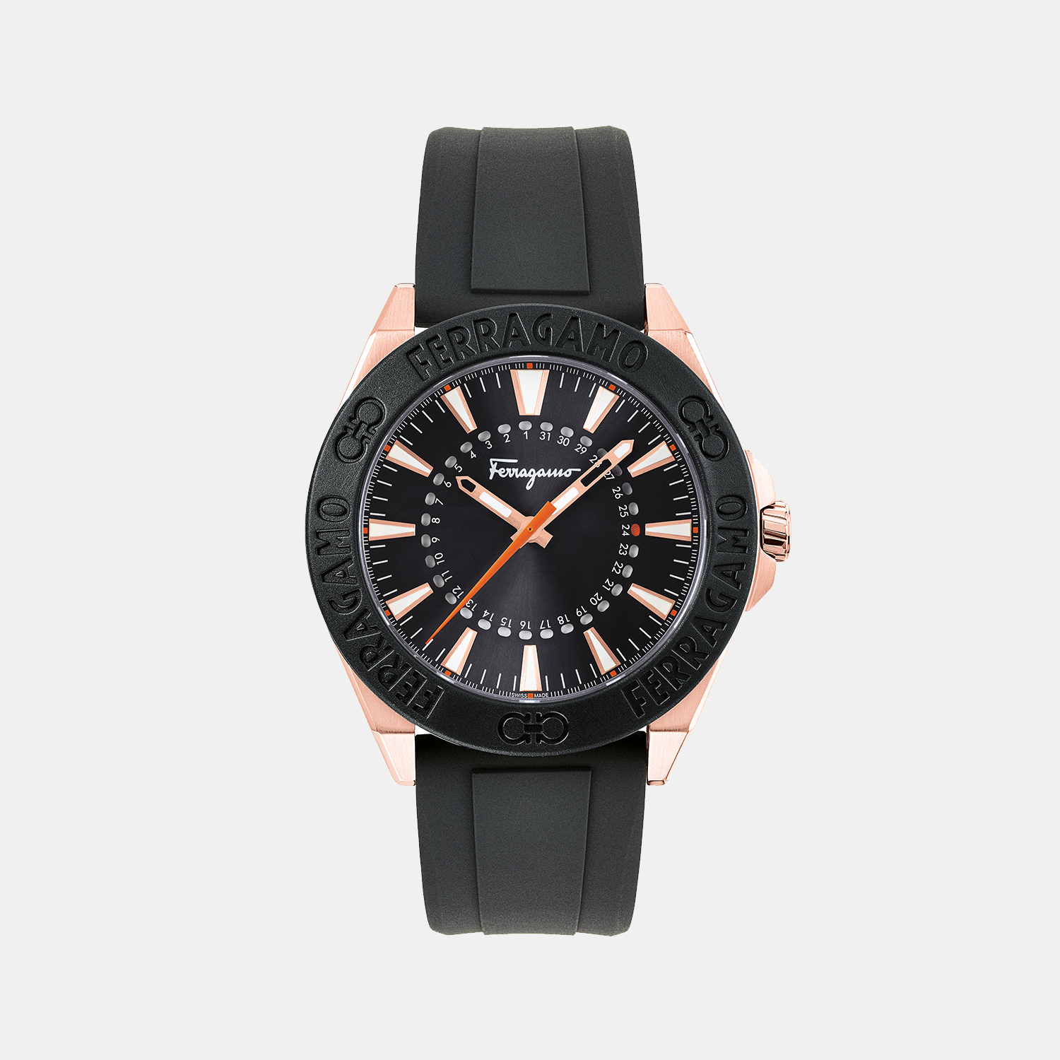 Ferragamo Round Black Analog watch