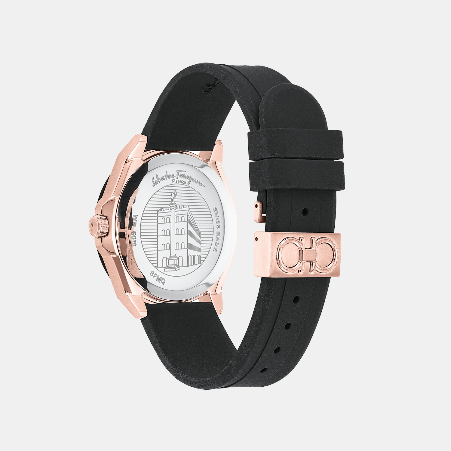 Ferragamo Men Round Black watch