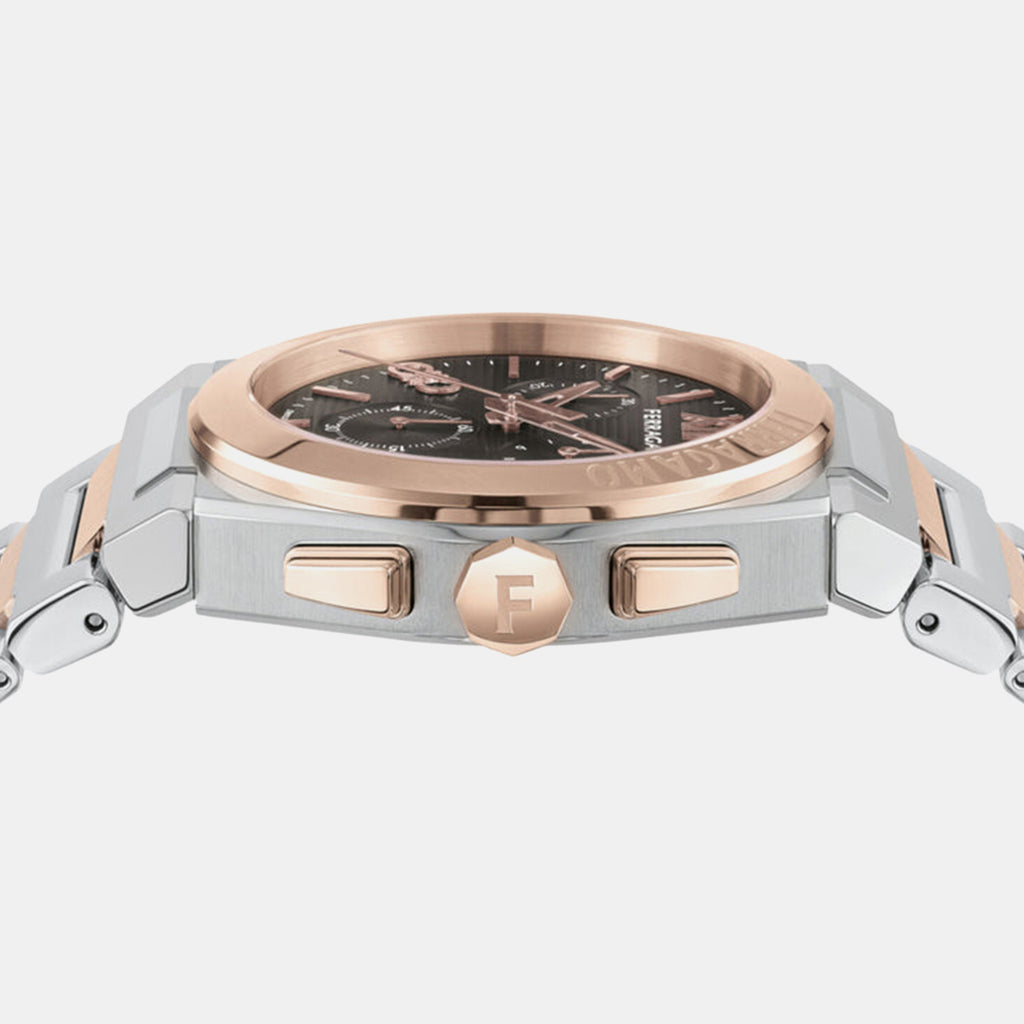 Mr-Vega Chrono Men Quartz Brown Dial Chronograph Stainless Steel Watch SFMR01024
