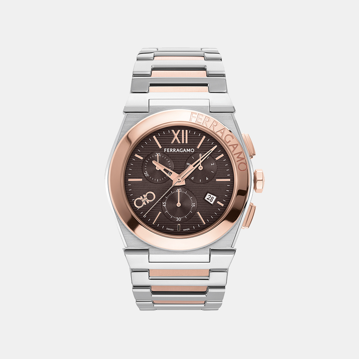 Ferragamo Round Brown Chronograph watch
