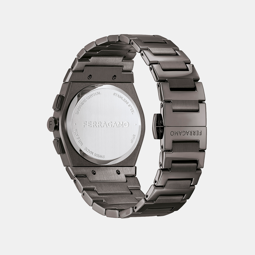 Ferragamo Men Round Dark Grey watch