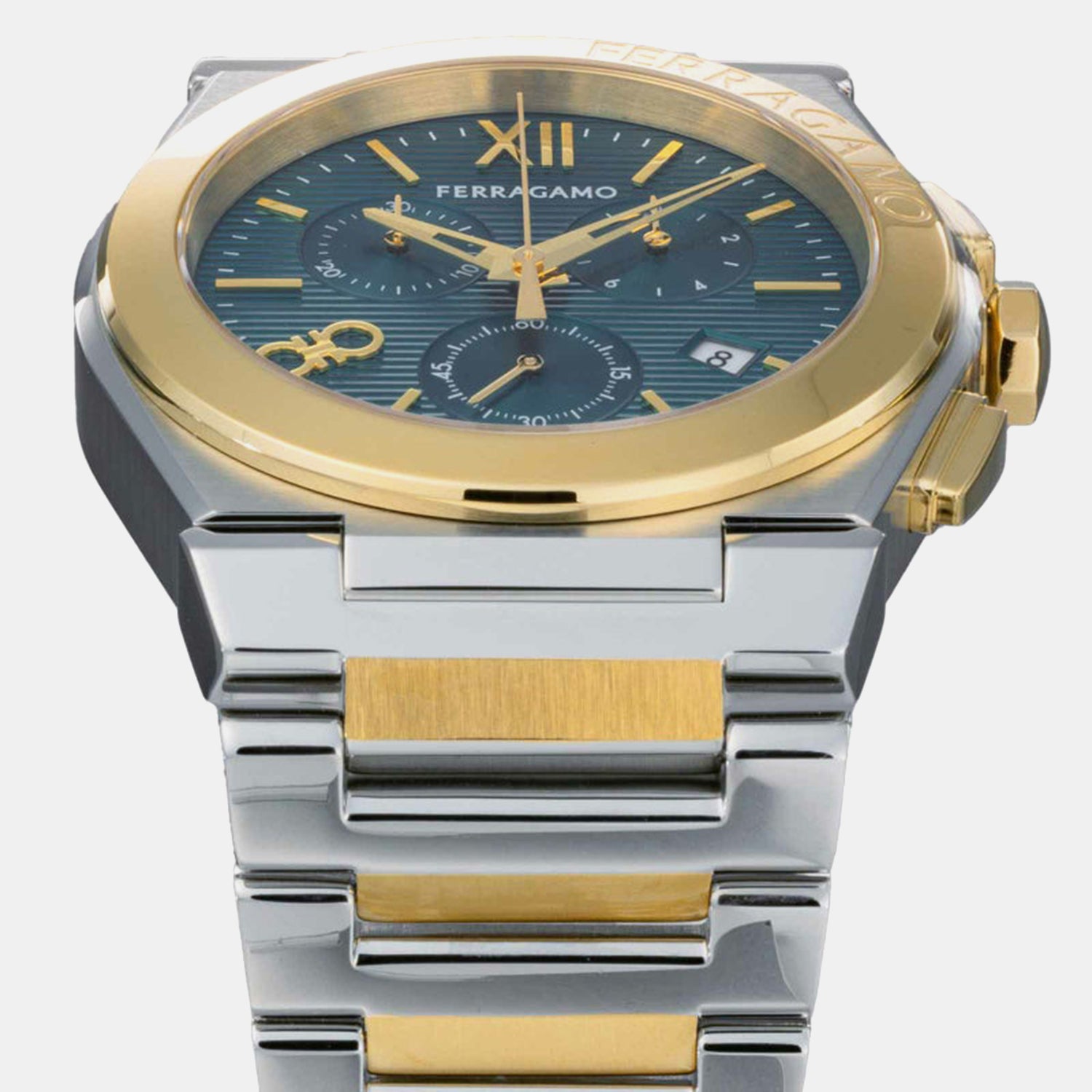 Men Quartz Green Dial Chronograph Stainless Steel Watch SFMR01224