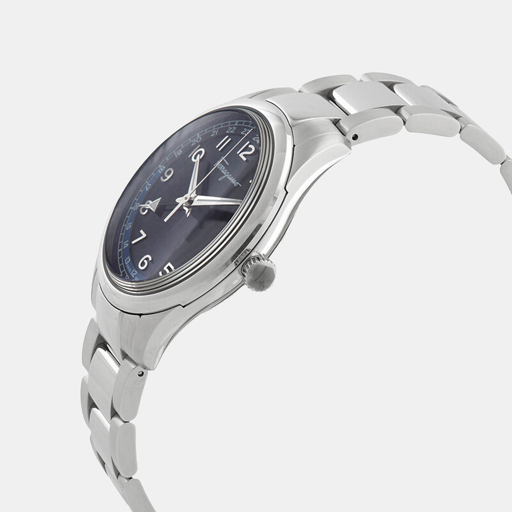 Men Quartz Blue Dial Analog Stainless Steel Watch SFMU00322