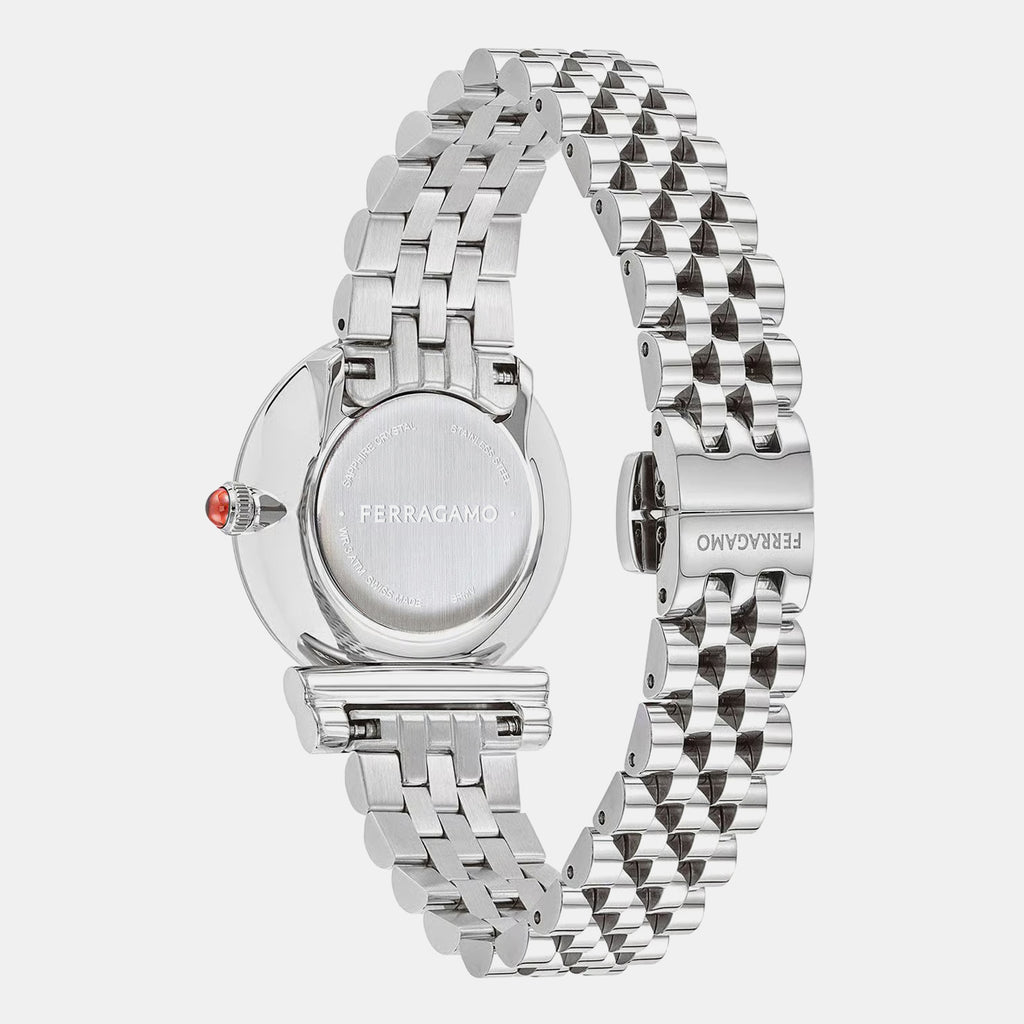 Mv-Gancini 28Mm Women Quartz Light Grey Dial Analog Stainless Steel Watch SFMV01223