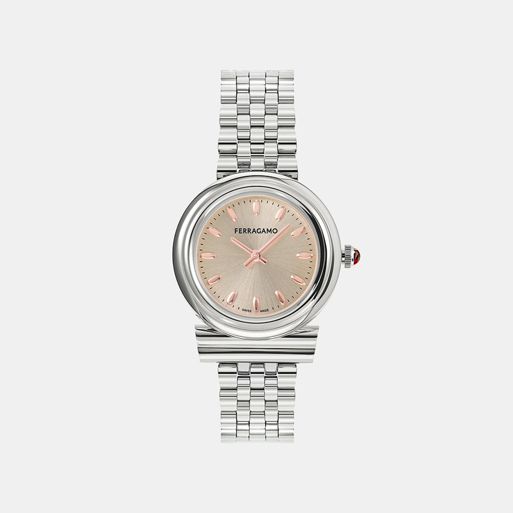 Gancini 28Mm Women Quartz Grey Dial Analog Stainless Steel Watch SFMV01223