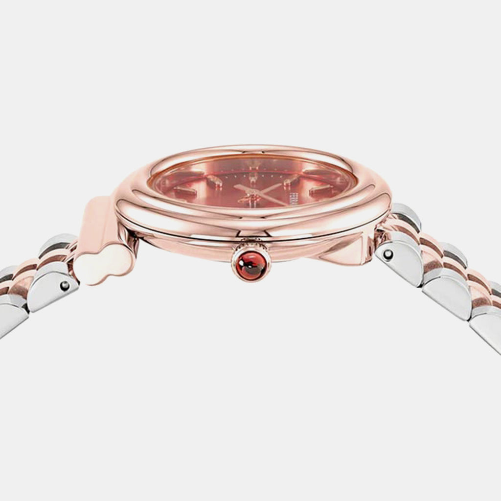 Mv-Gancini 28Mm Women Quartz Red Dial Analog Stainless Steel Watch SFMV01323