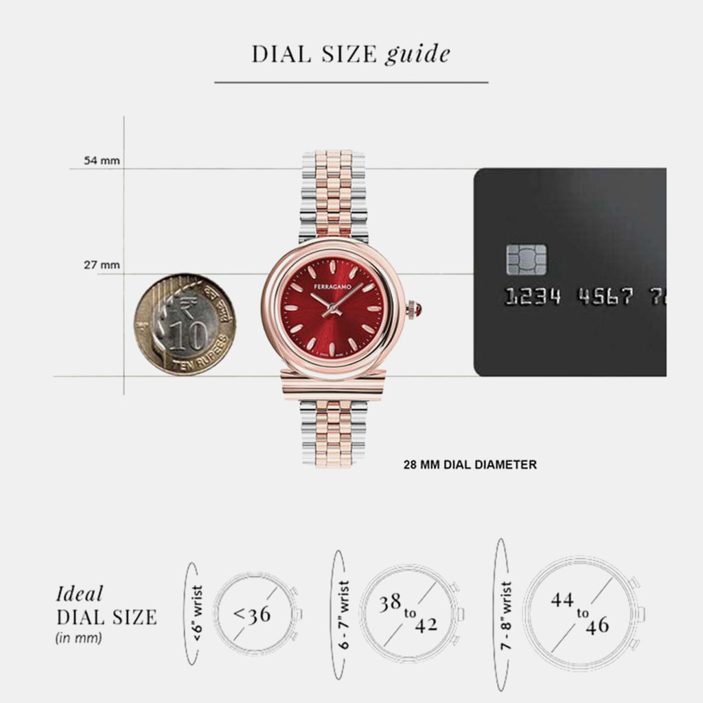 Mv-Gancini 28Mm Women Quartz Red Dial Analog Stainless Steel Watch SFMV01323