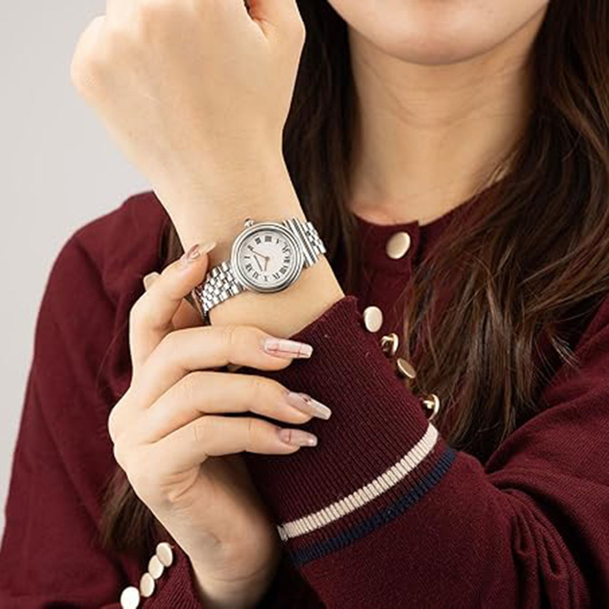 Gancini Women Quartz White Dial Analog Stainless Steel Watch SFMV01524