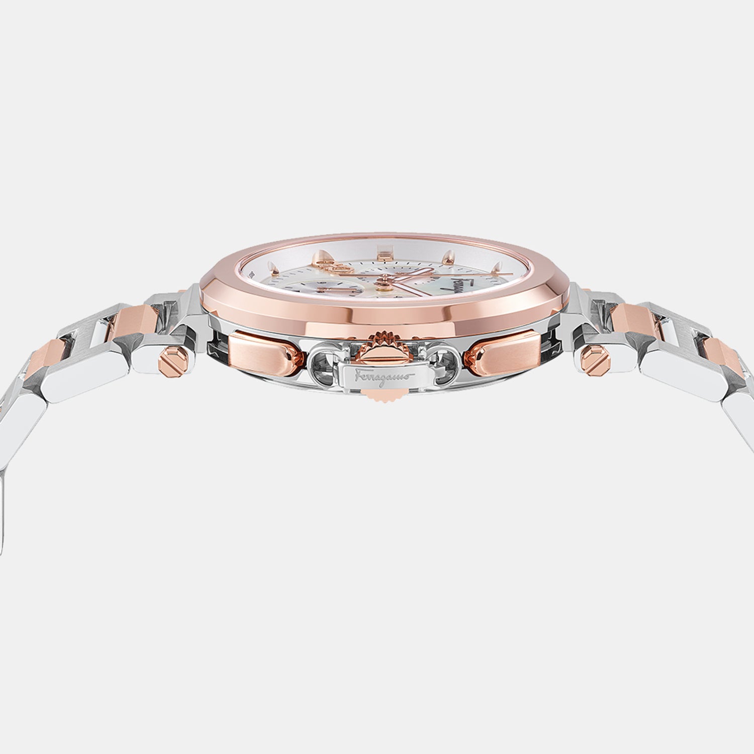 Women Quartz Mother Of Pearl Dial Chronograph Stainless Steel Watch SFMW00422