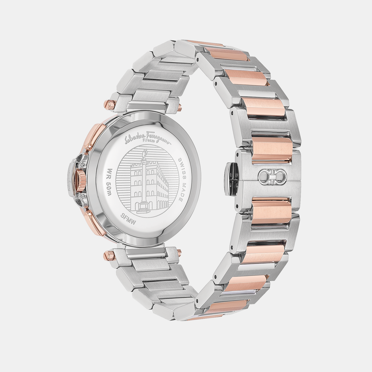 Ferragamo Women Round White Mother Of Pearl watch