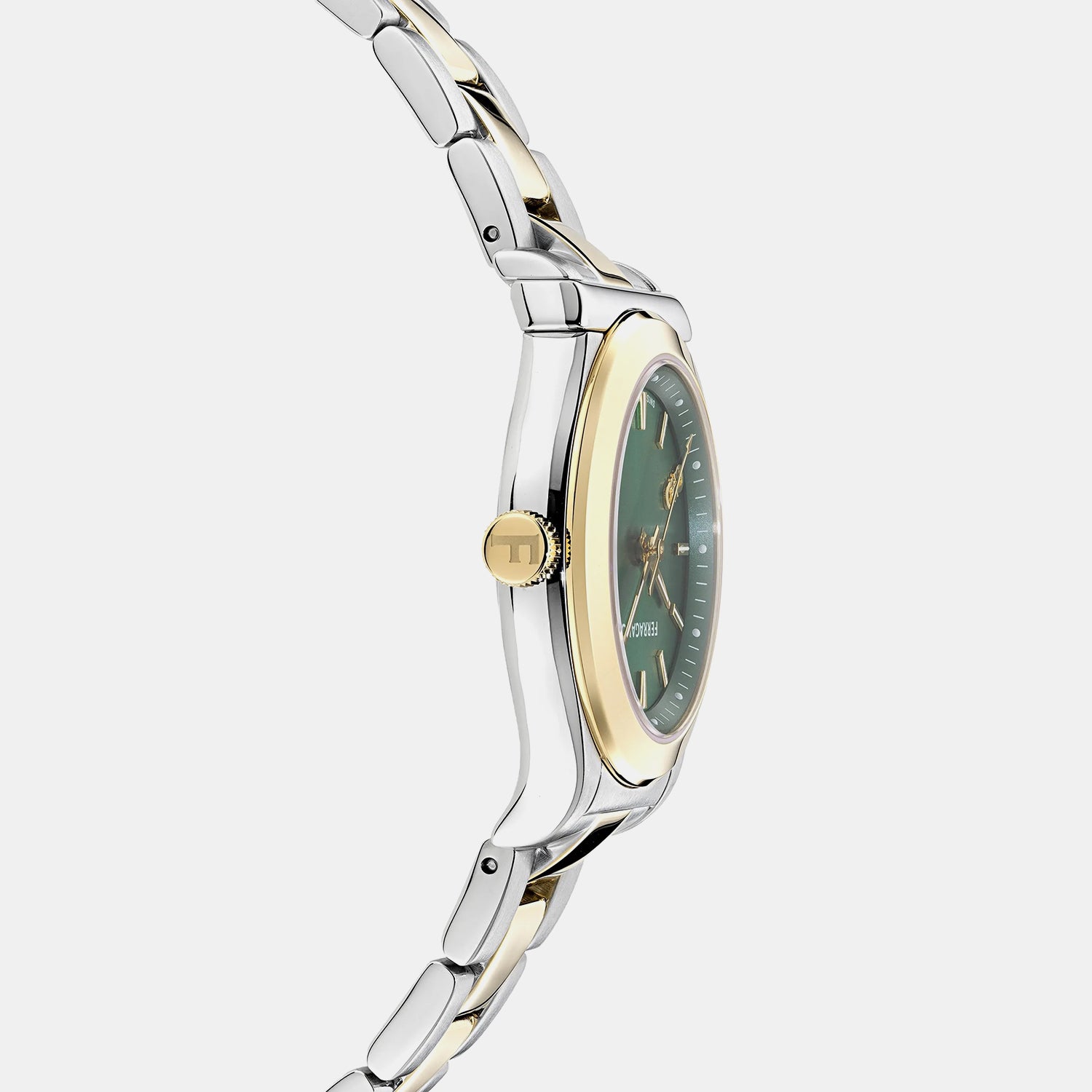 Women Quartz Green Dial Analog Stainless Steel Watch SFNS00226