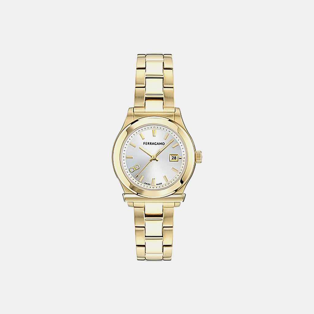 Women Quartz Silver Dial Analog Stainless Steel Watch SFNS00326