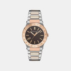 Nt-Ferragamo Sapphire Log Men Quartz Brown Dial Analog Stainless Steel Watch SFNT00625