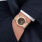 Nt-Ferragamo Sapphire Log Men Quartz Brown Dial Analog Stainless Steel Watch SFNT00625
