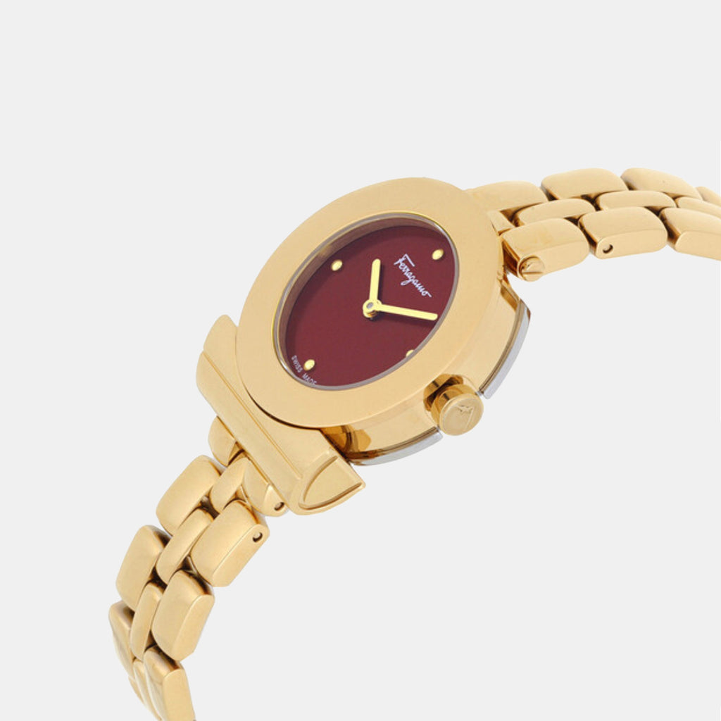 Women Quartz Red Dial Chronograph Stainless Steel Watch SFPD02424