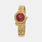 Women Quartz Red Dial Analog Stainless Steel Watch SFPD02424