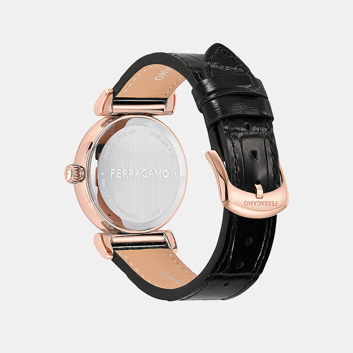 Ferragamo Women Round Black watch
