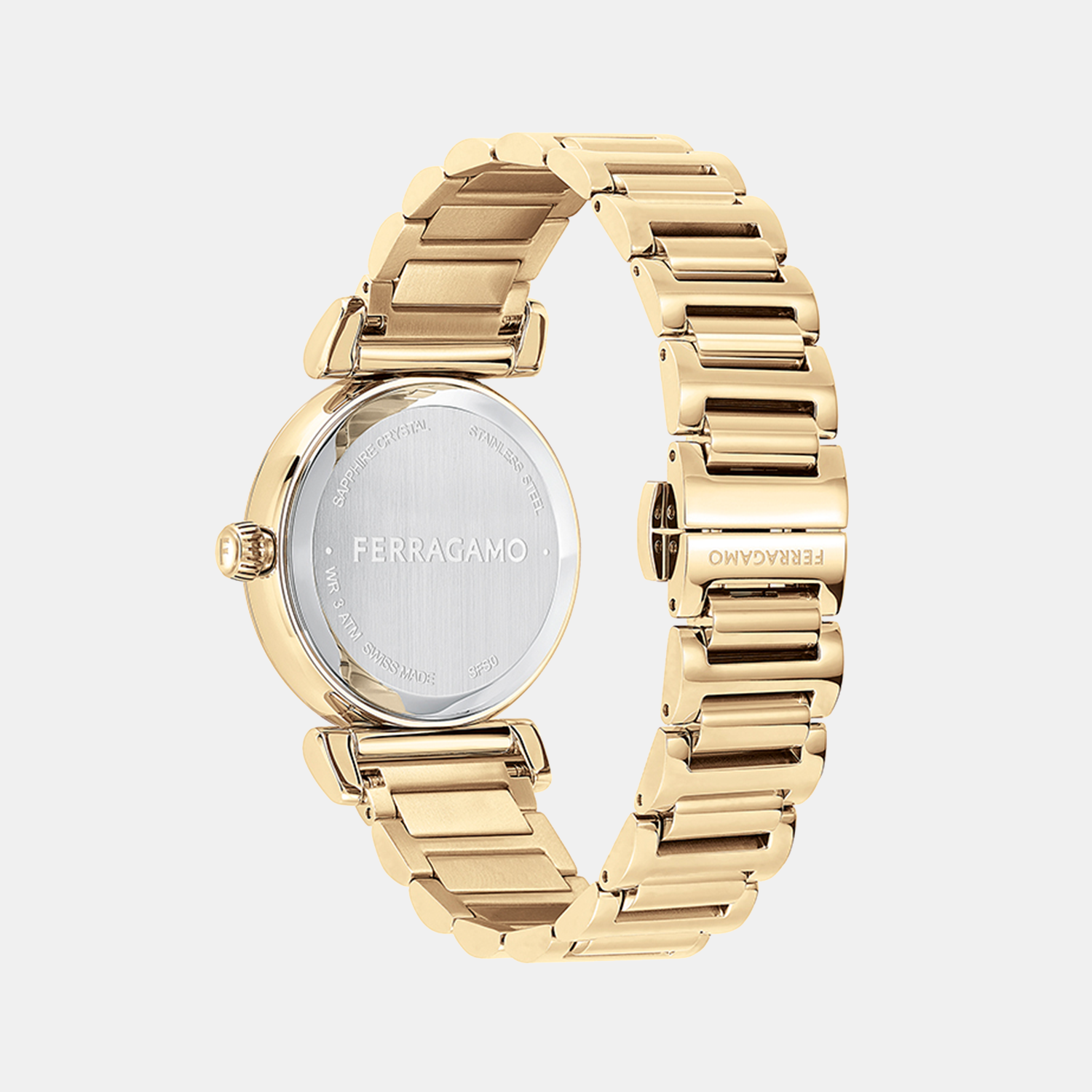 Ferragamo Women Round White-Silver watch