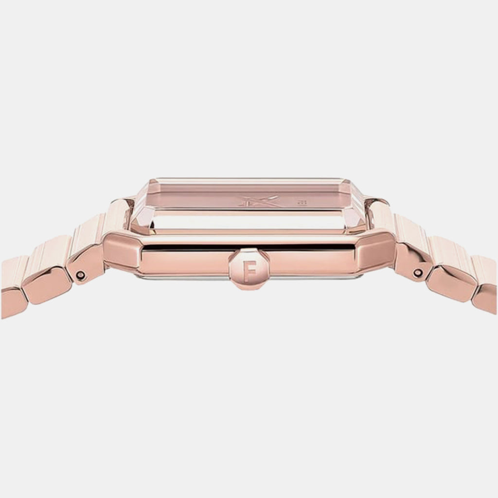 S8-Ferragamo Crystal Tank Women Quartz Pink Dial Analog Stainless Steel Watch SFS800524