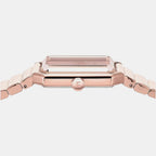S8-Ferragamo Crystal Tank Women Quartz Pink Dial Analog Stainless Steel Watch SFS800524