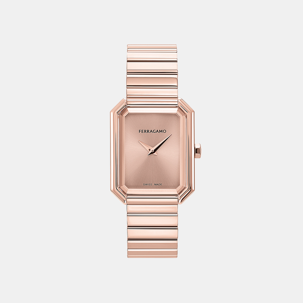 Ferragamo Rectangular Rose Gold Analog watch