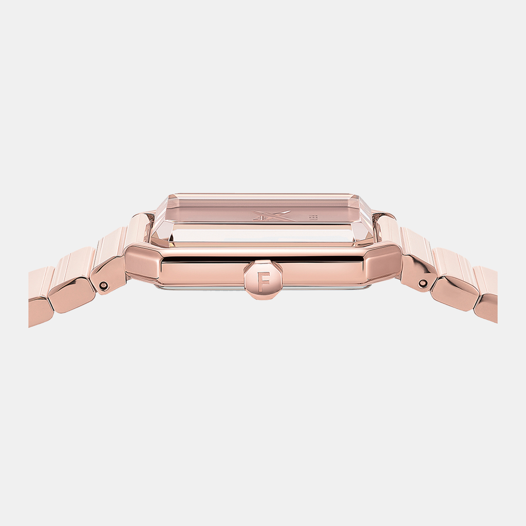 Ferragamo Women Rectangular Rose Gold watch
