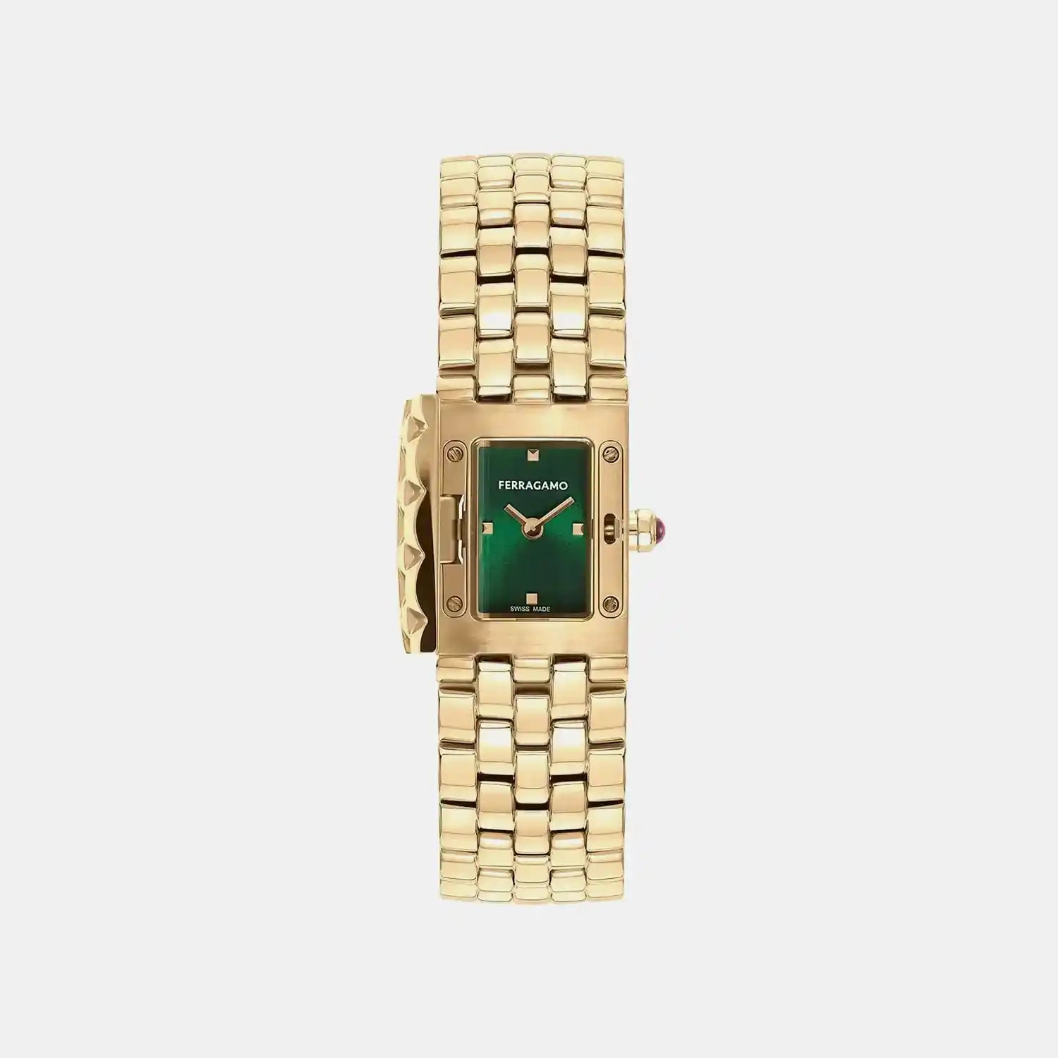 Women Quartz Green Dial Analog Stainless Steel Watch SFS900324