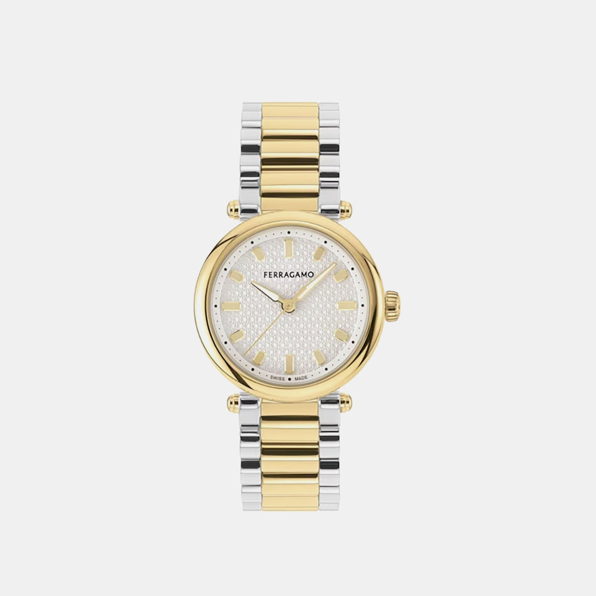 No Collection name Women Quartz White Dial Analog Stainless Steel Watch SFSE00324