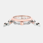 Ferragamo Women Round White-Silver watch