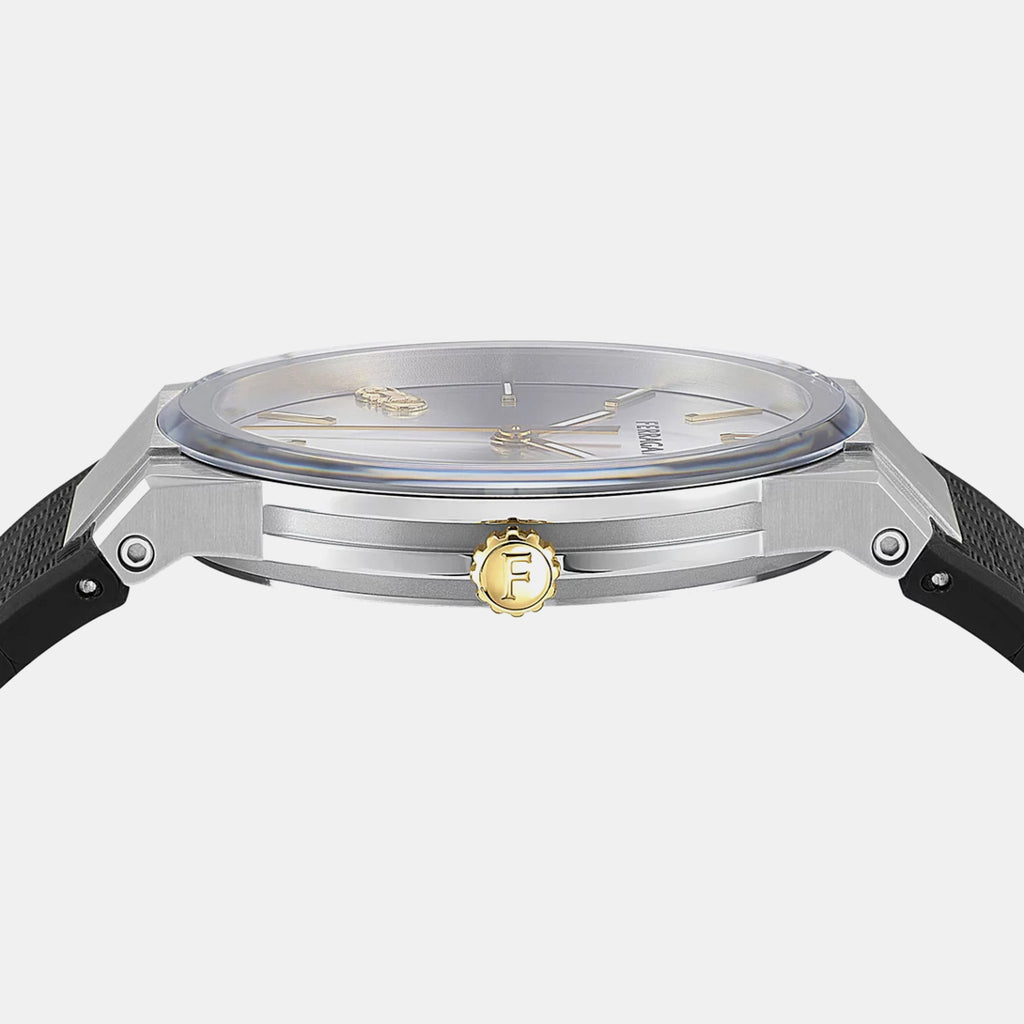 St-Infinity Sapphire-Fw Men Quartz Silver Dial Analog Rubber Watch SFST00124