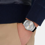 St-Infinity Sapphire-Fw Men Quartz Silver Dial Analog Rubber Watch SFST00124