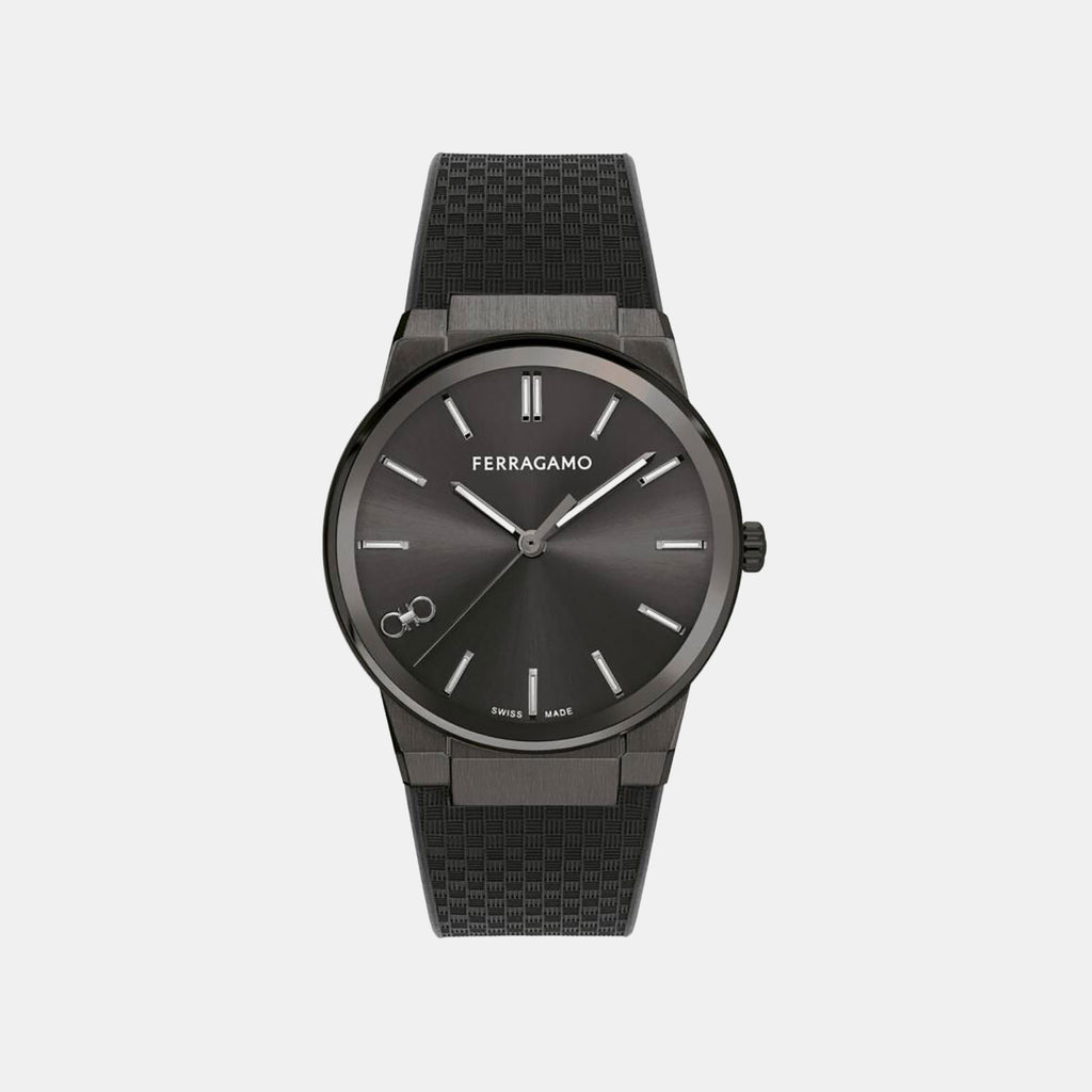 St-Infinity Sapphire-Fw Men Quartz Black Dial Analog Rubber Watch SFST00224