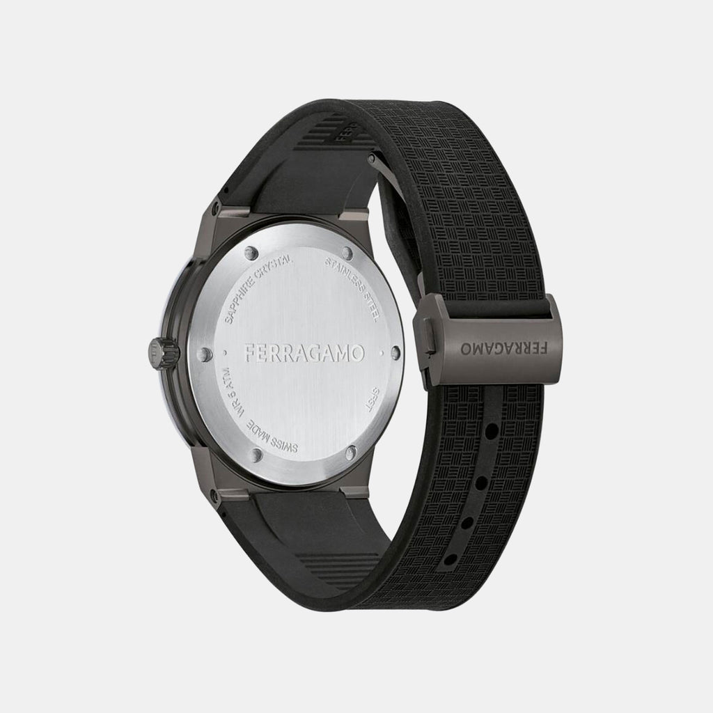 St-Infinity Sapphire-Fw Men Quartz Black Dial Analog Rubber Watch SFST00224